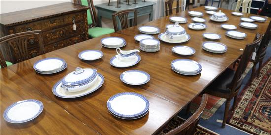 A Booths Majestic blue and white part dinner service